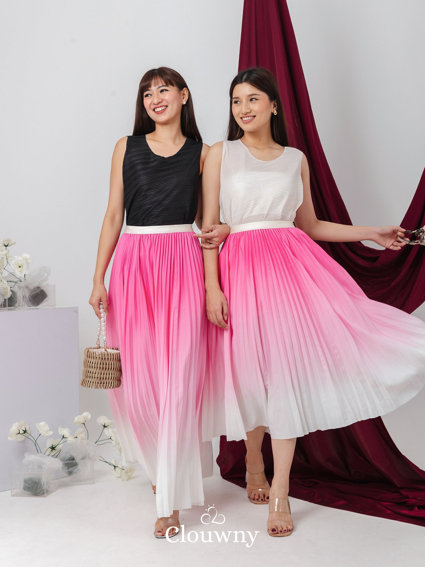 Sassy Premium Gradient Skirt - Fuchsia