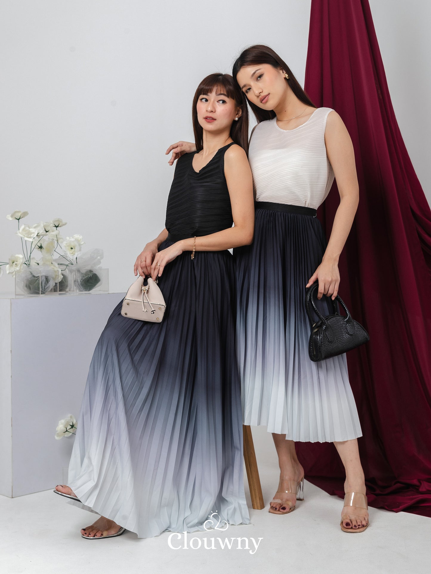 Sassy Premium Gradient Skirt - Grey