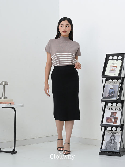 Betrand Basic Midi Skirt - Black