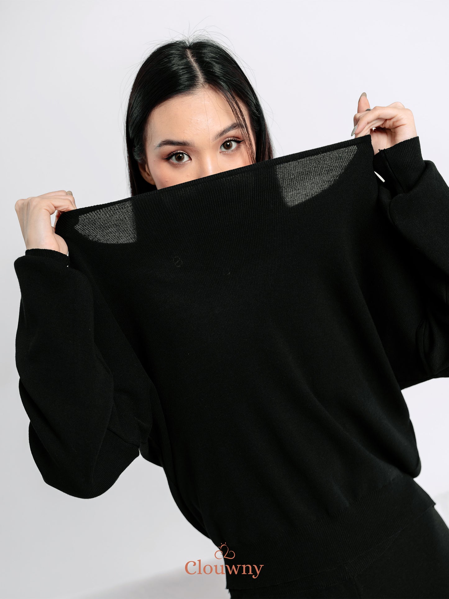 Ray Shoulder Off Sabrina Set - Black