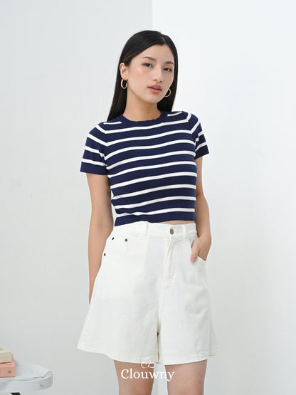 Key Denim Short Pants - White