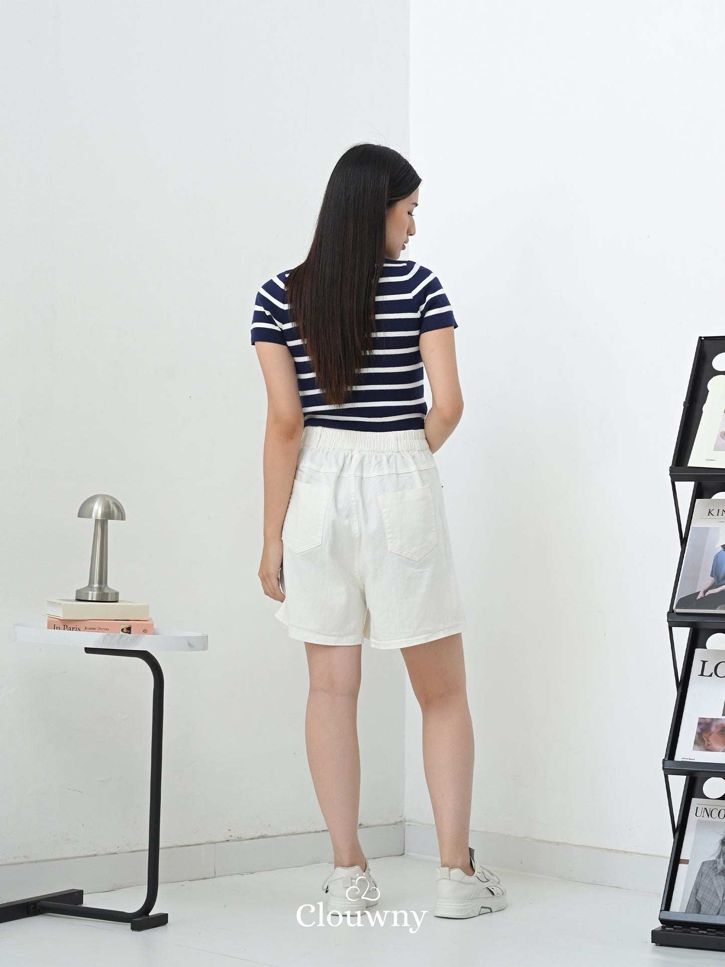 Key Denim Short Pants - White