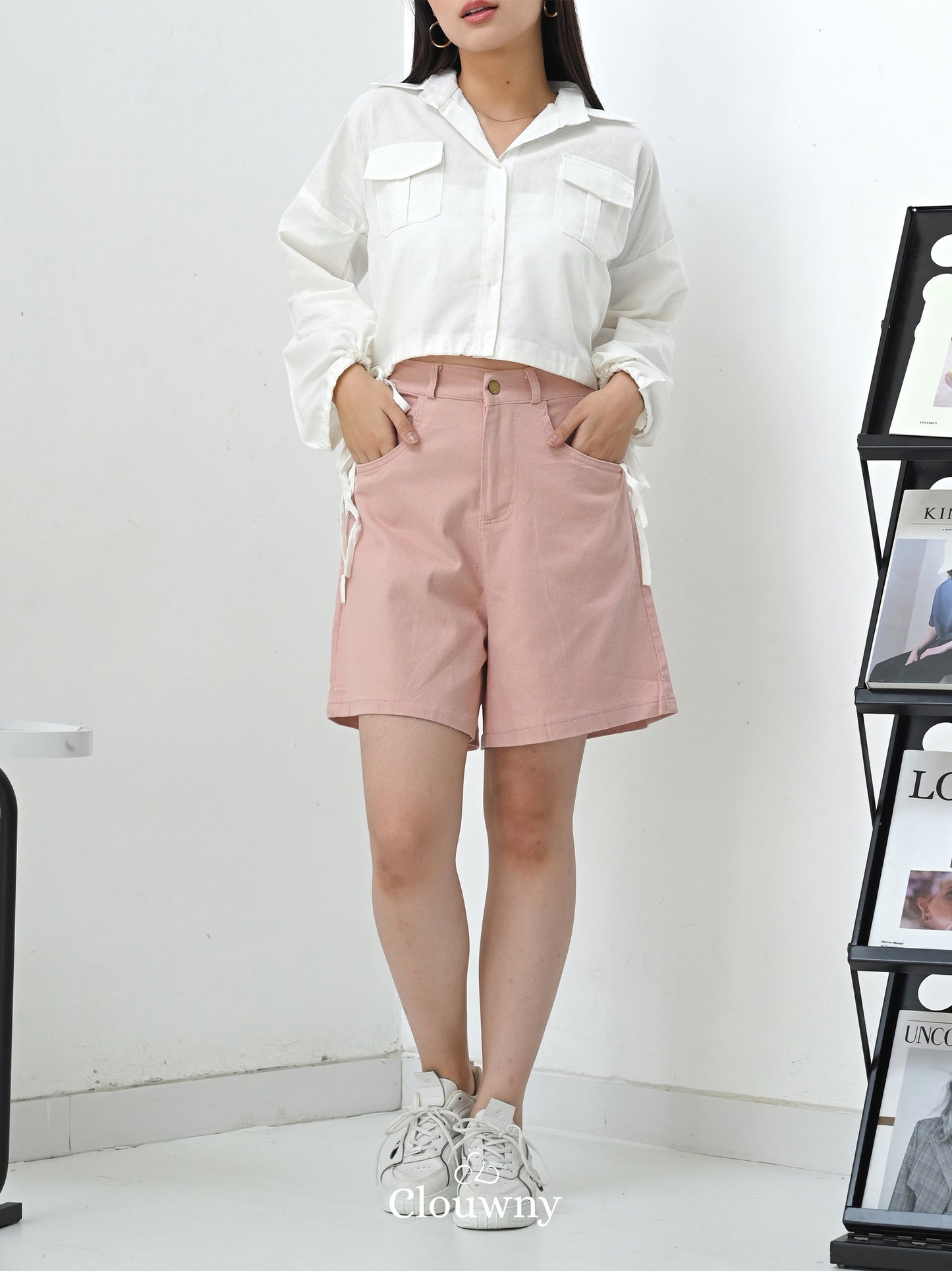 Key Denim Short Pants - Pink