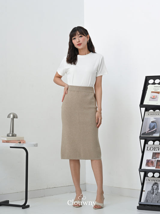 Betrand Basic Midi Skirt - Sand