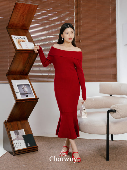 Kayo Knit Dress - Maroon