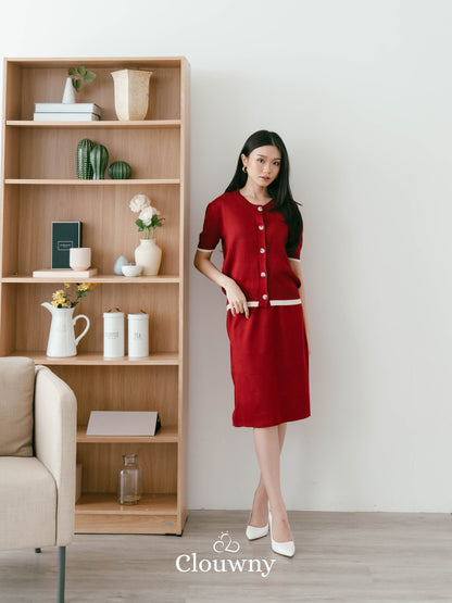 Hilda Knit Set - Maroon