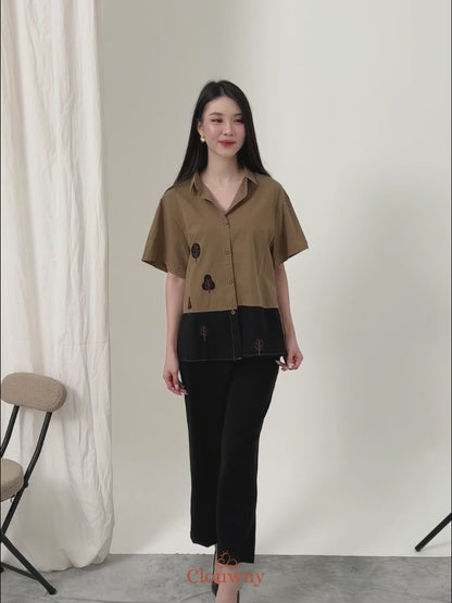 Yolka Cotton Shirt - Black