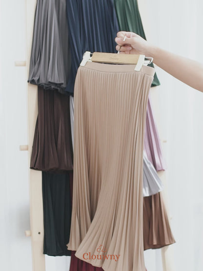 Vamos Midi Pleats Skirt - Dark Choco