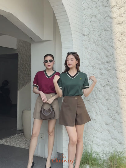 Liora Button Skort - Khaki