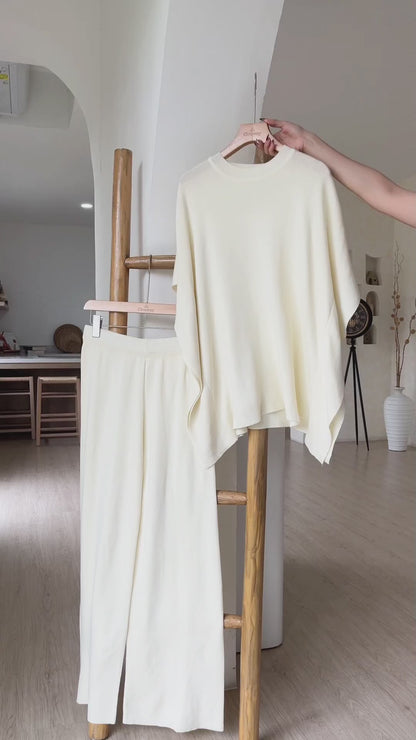 Joel Batwing Knit Set - Broken White