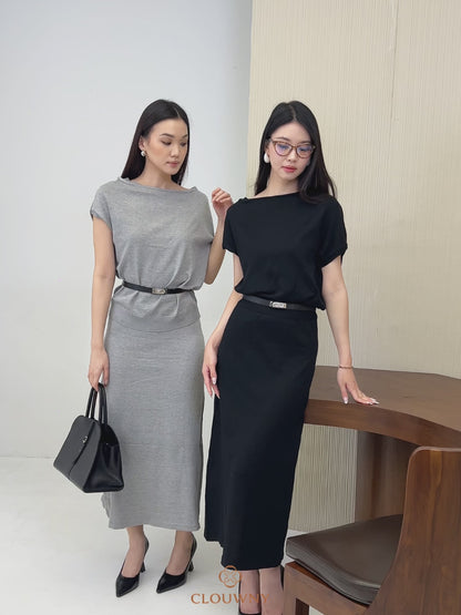 Jerica Loose Knit Set - Grey