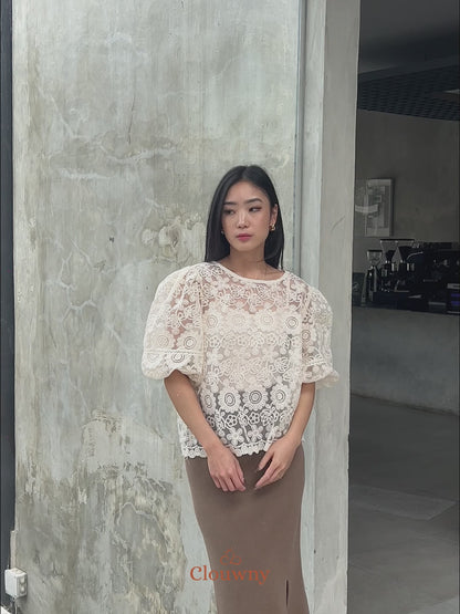 Emica Lace Blouse - Cream