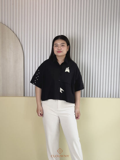 Miwa Cotton Blouse - Black