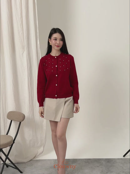 Anya Button Knit Cardigan - Black