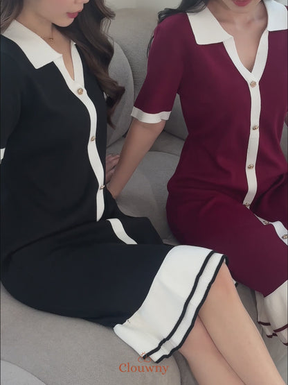 Malia Knit Dress - Maroon