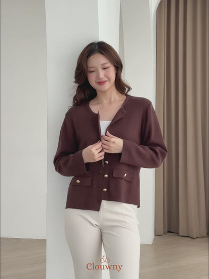 Luxen Button Cardigan - Navy