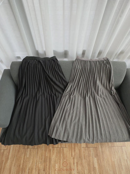 Aretha Pleated Skirt - Grey