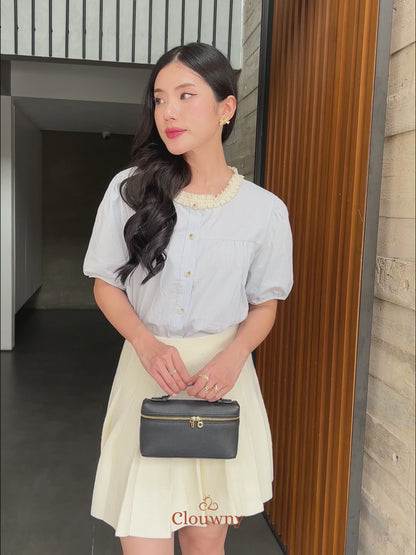 Machi Collar Lace Blouse - Blue