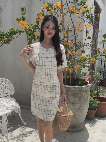 Daphne Tweed Set - White