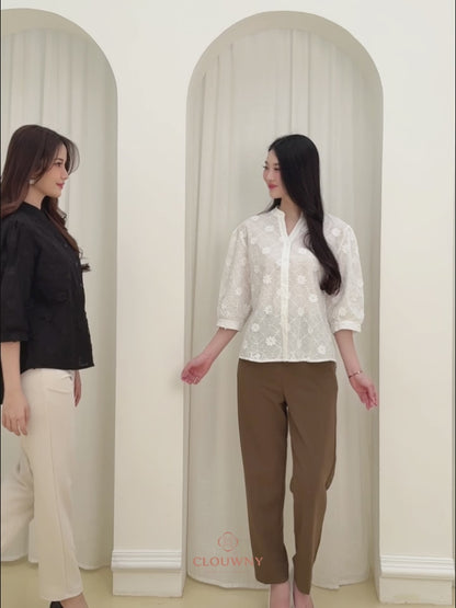 Farida Flower Blouse - Yellow