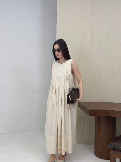 Siena Linen Maxi Dress - Cream