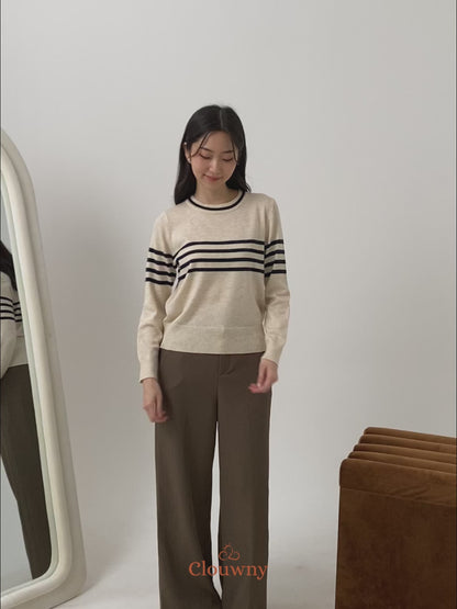 Tanya Stripes Longsleeve - Navy