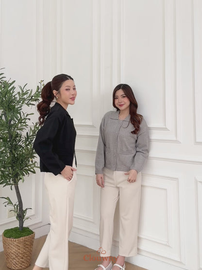 Gratia Pocket Knit Cardigan - Black