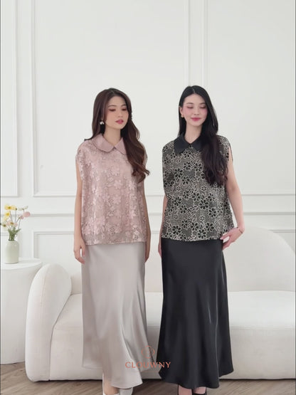 Bethari Collar Lace Top - Pink