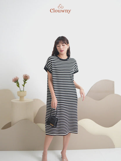 Stripes Pocket Dress - Broken White