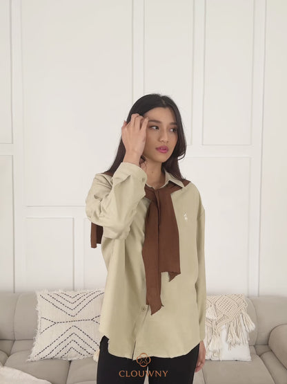 Cameron Scarf Shirt - Khaki