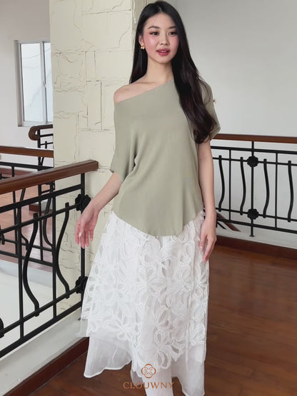 Wayne Shoulder Off Top - White