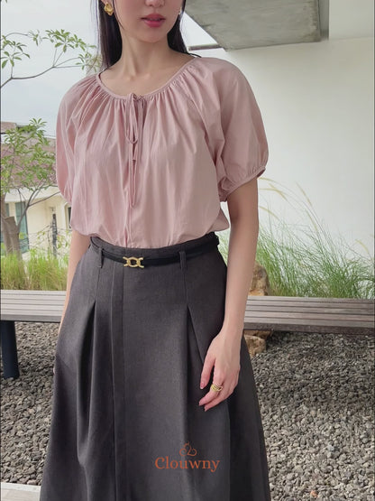 Imo Bow Cotton Blouse - White
