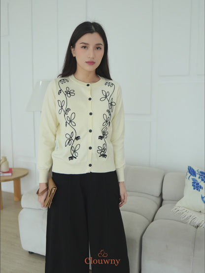 Brinda Button Cardigan - Coffee