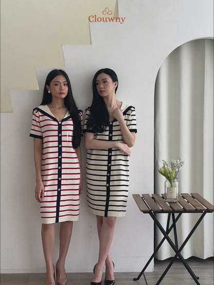 Sailor Stripes Dress - Black