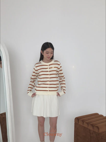 Naomi Stripes Cardigan - Broken White