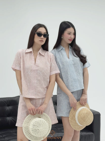 Carden Collar Embroidery Set - Pink