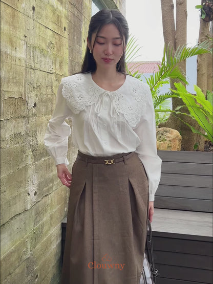 Patsy Lace Button Blouse - White