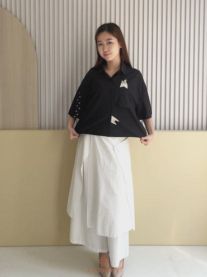 Miwa Cotton Blouse - Black