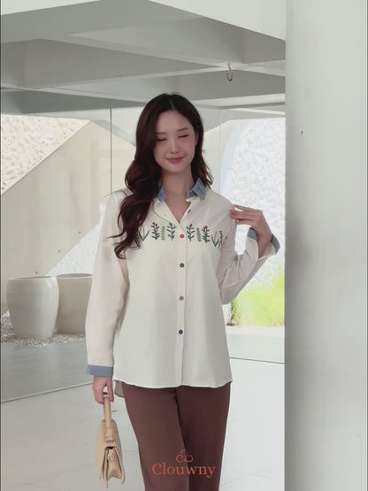 Lavena Button Shirt - White