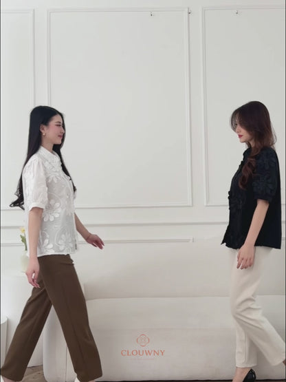 Daren Lace Shirt - White