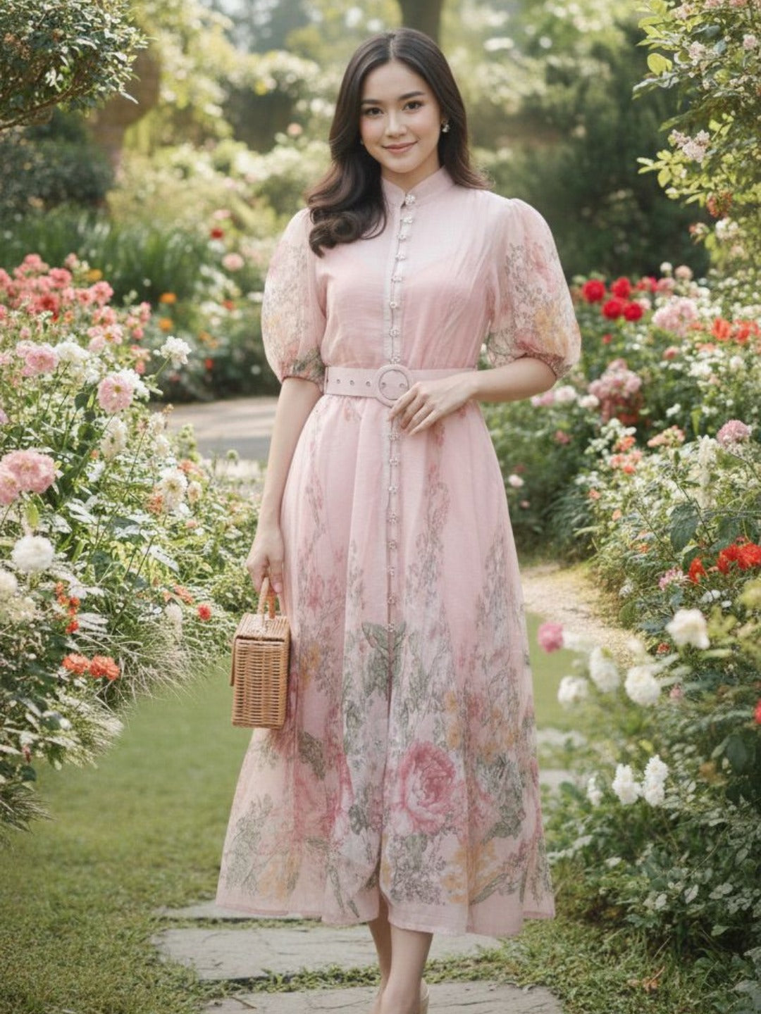 Prosperity Floral Dress - Pink