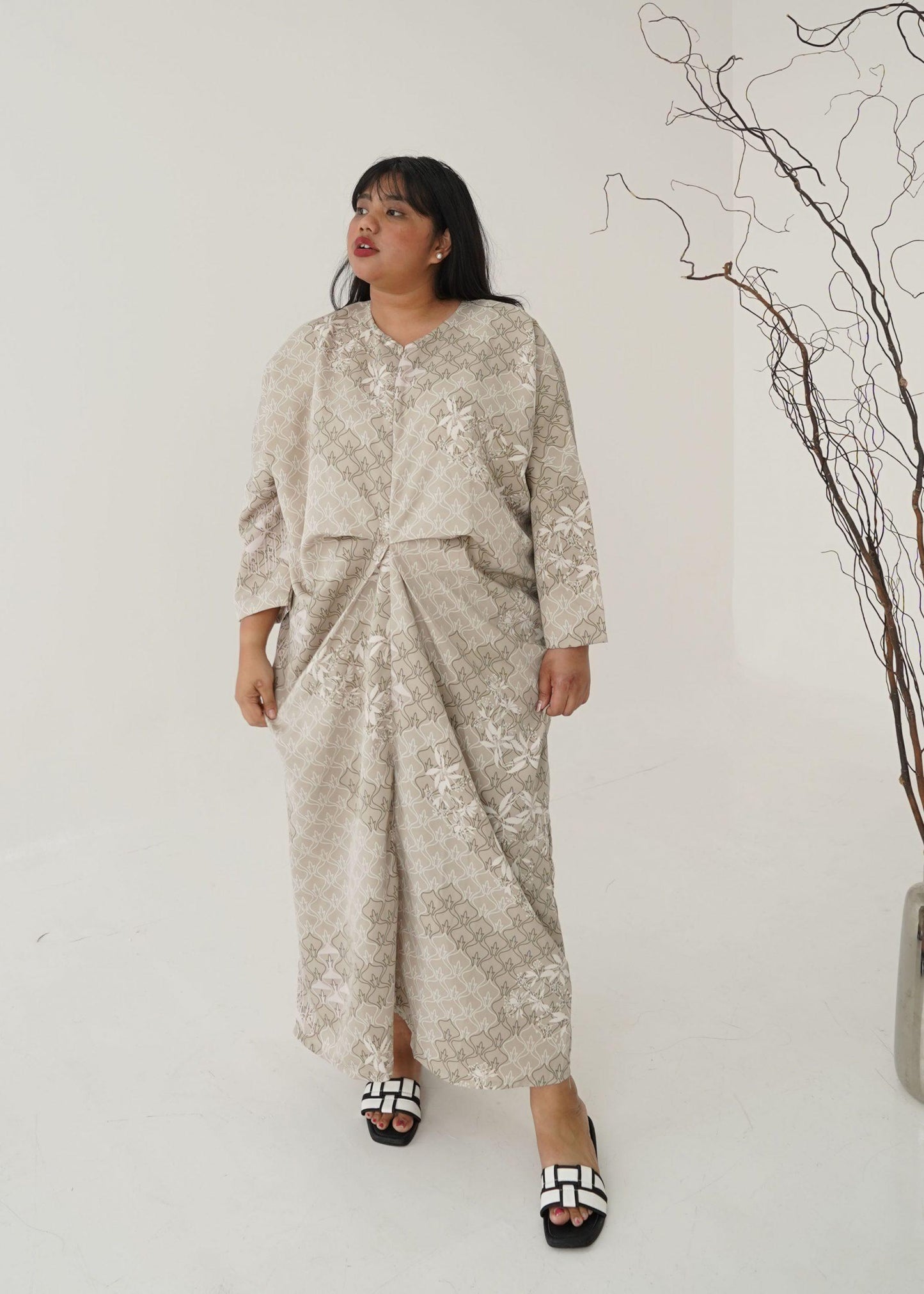 Vinca Kaftan Dress - Light Khaki